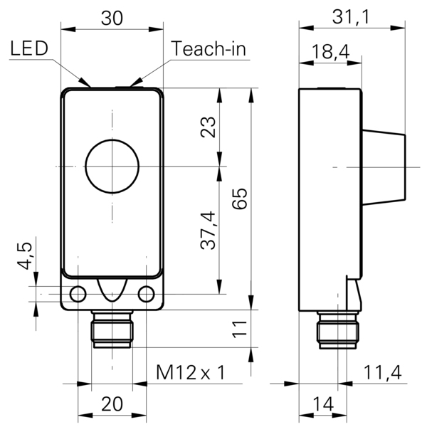 Ультразвуковой датчик расстояния Baumer UNDK 30U6112/S14