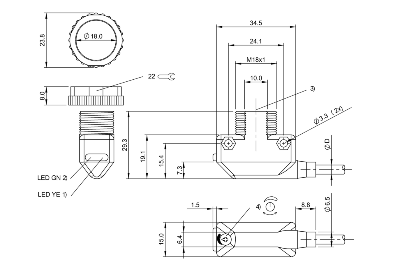 Оптический датчик Balluff BOS 11K-PA-RR10-02