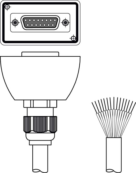 Разъем с кабелем Leuze Electronic CB-D15E-10000S-11GF