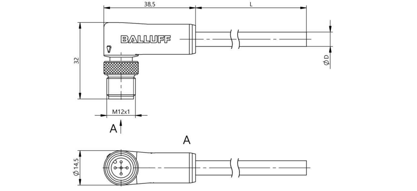 Разъем с кабелем Balluff BCC M425-0000-2A-043-PS0534-003
