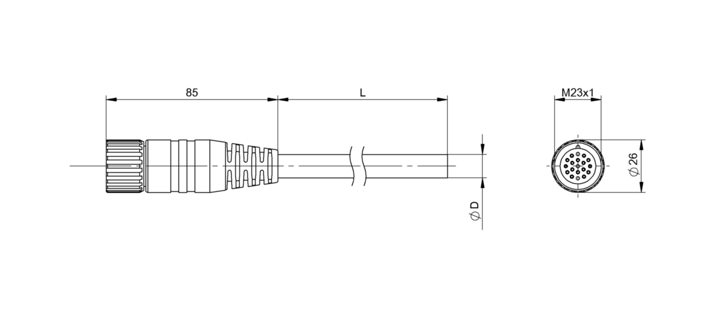 Разъем с кабелем Balluff BCC M61L-0000-10-022-PX0LP4-050