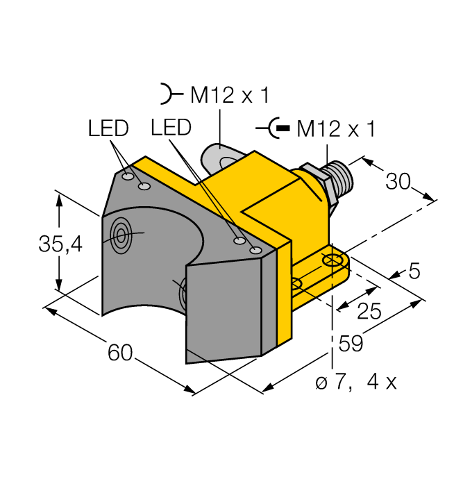 Индуктивный датчик TURCK NI4-DSU35-2ASI2X4-H1140