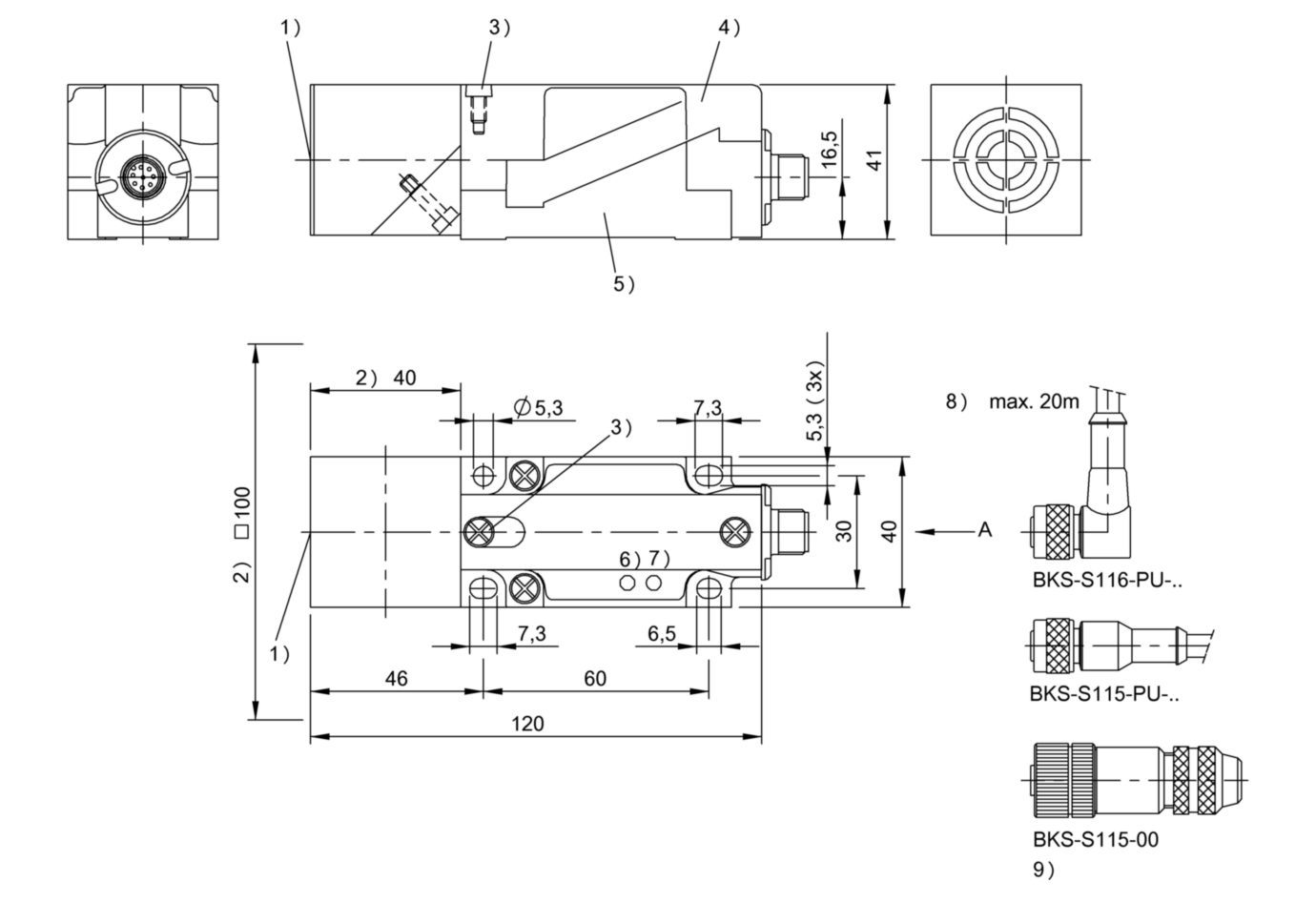 RFID головка чтения/записи Balluff BIS L-400-043-001-02-S115