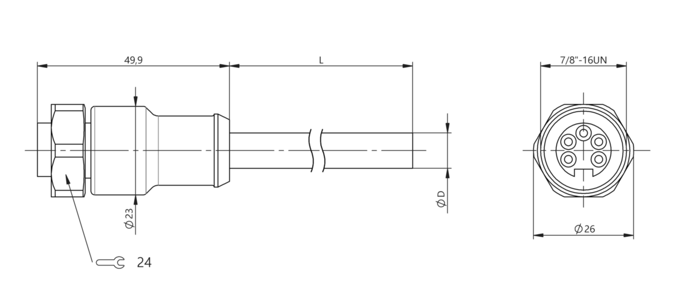 Разъем с кабелем Balluff BCC C3B5-0000-10-063-YX85A5-050-C009