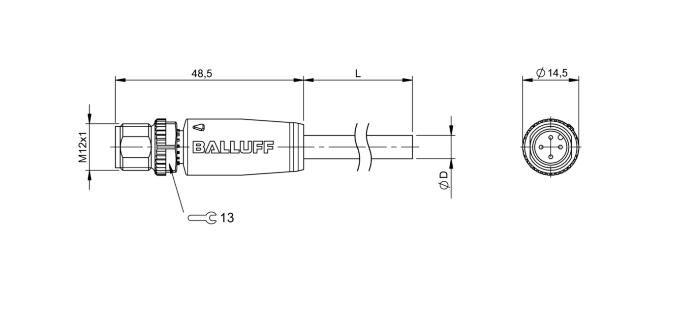 Разъем с кабелем Balluff BCC M414-0000-2A-068-VS24N7-020