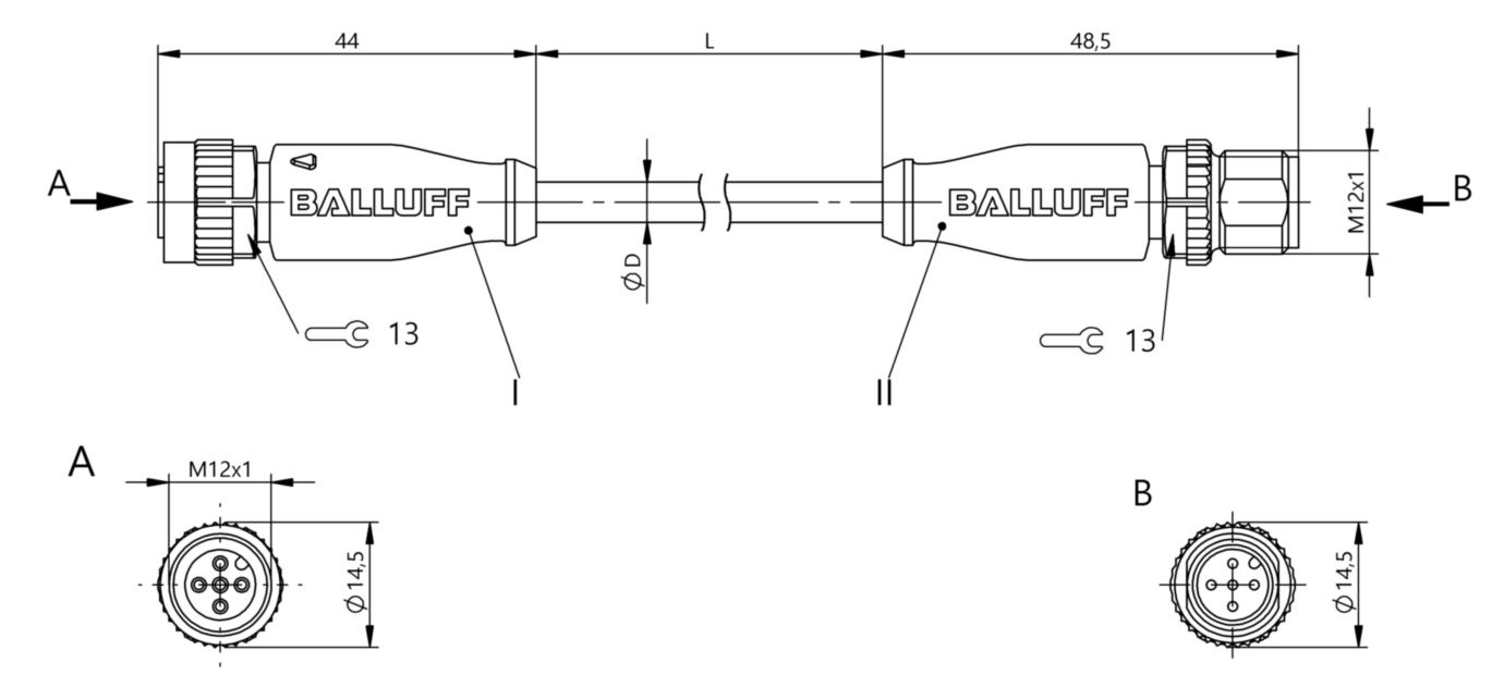 Соединительный кабель Balluff BCC M415-M415-3A-313-PW3534-020