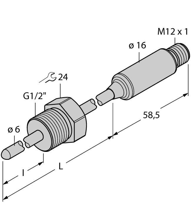 Датчик температуры TURCK TTMS-206A-G1/2-LI6-H1140-L250-50/150