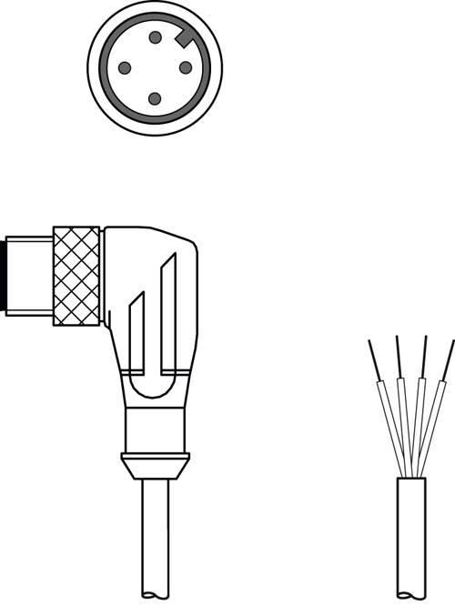 Разъем с кабелем Leuze Electronic KS U-M12-4W-V1-020