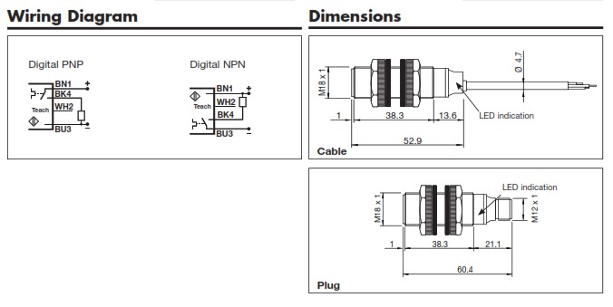 Ультразвуковой датчик Carlo Gavazzi UA18ESD03NPTI