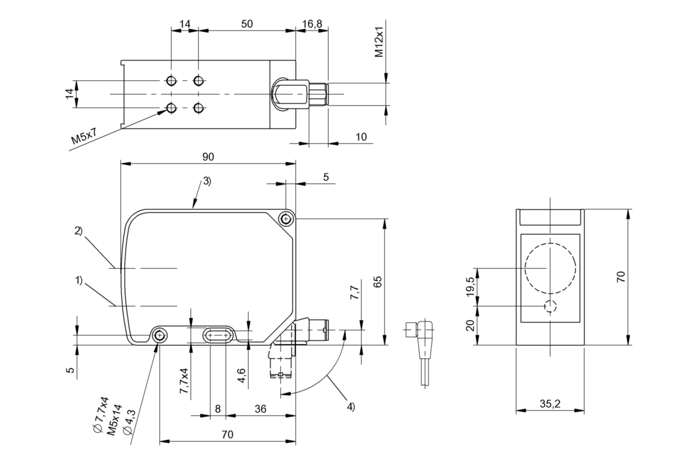 Оптический датчик расстояния Balluff BOD 63M-LA03-S115