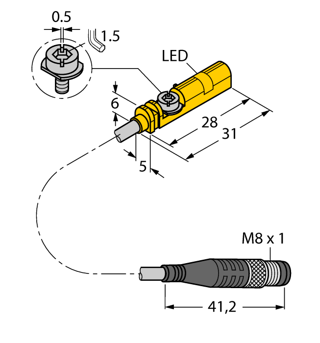 Магнитный датчик TURCK BIM-UNT-AN6X-0.3-PSG3M
