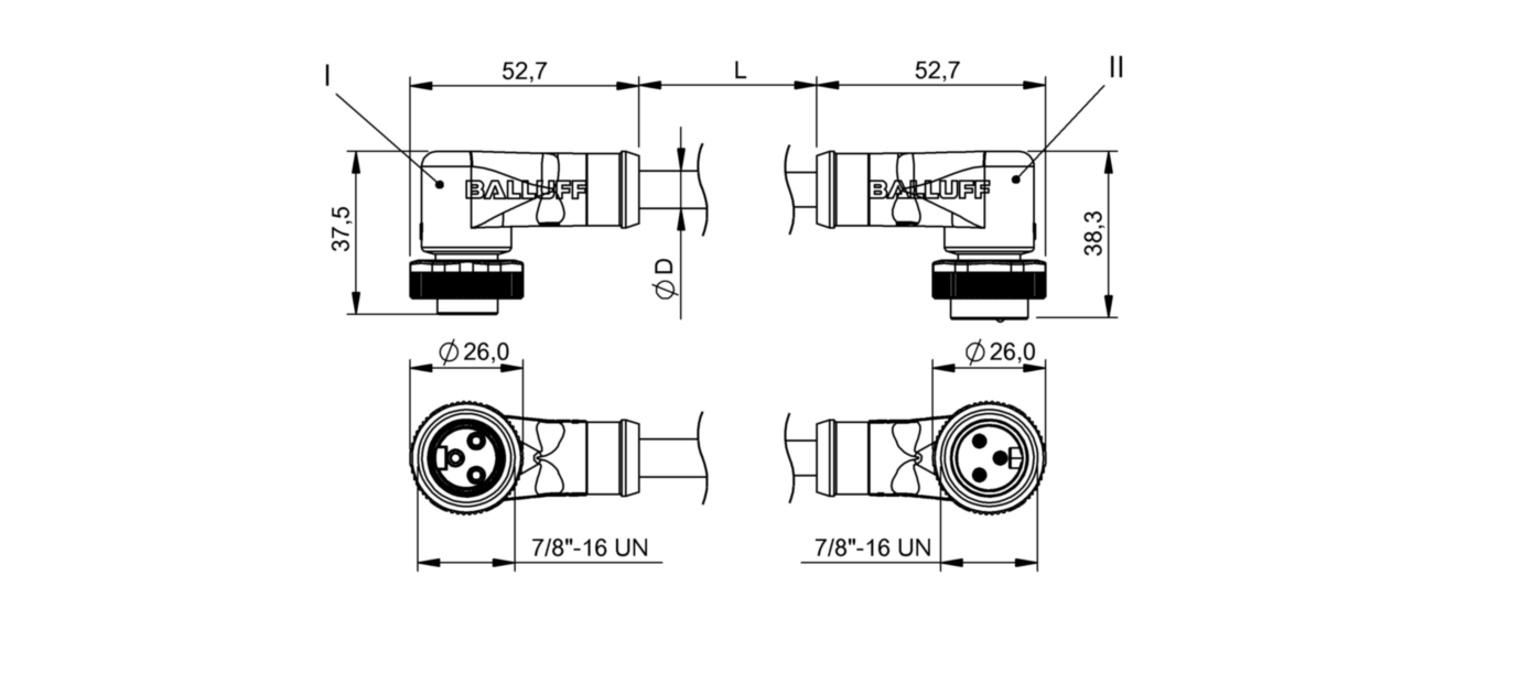 Соединительный кабель Balluff BCC A323-A323-70-345-VX43W6-050