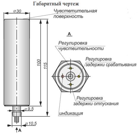Емкостной датчик СКБ Индукция SEG071-NO/NC-ACR-PG-TF-TRAB60(рег. задержка вкл./выкл. до 60 сек.)