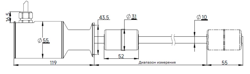 Датчик линейных перемещений AMT Linear Position Sensor LPS2-LPC10FE0750MSV05N1A111