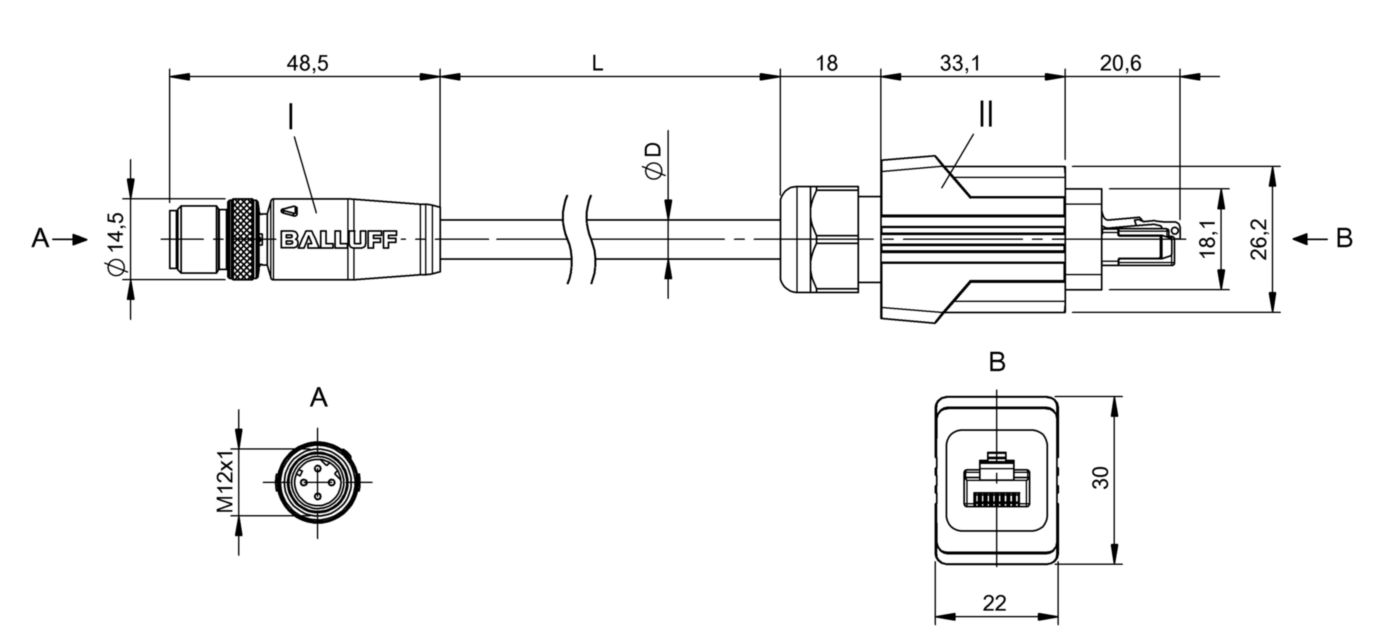 Соединительный кабель Balluff BCC M414-HA78-8D-668-PS54N2-200