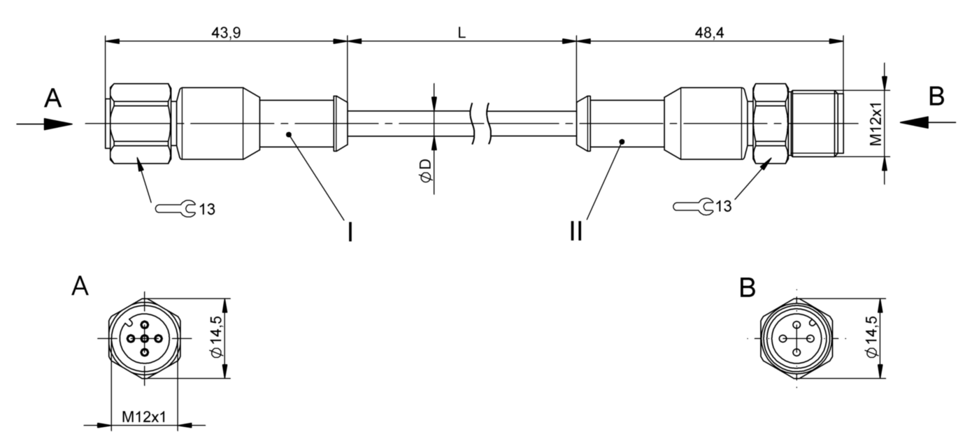 Соединительный кабель Balluff BCC S4B5-S4B4-3A-304-YX8434-200-C009