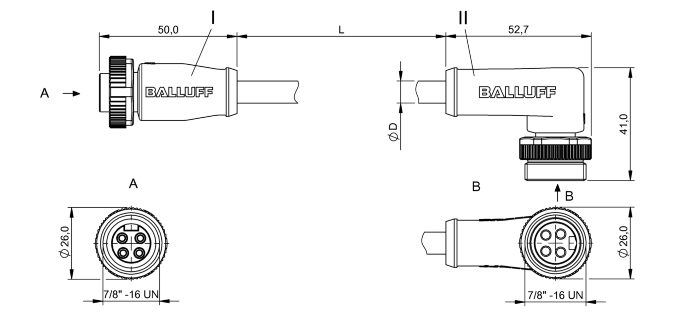 Соединительный кабель Balluff BCC A314-A324-30-304-PX04A5-150