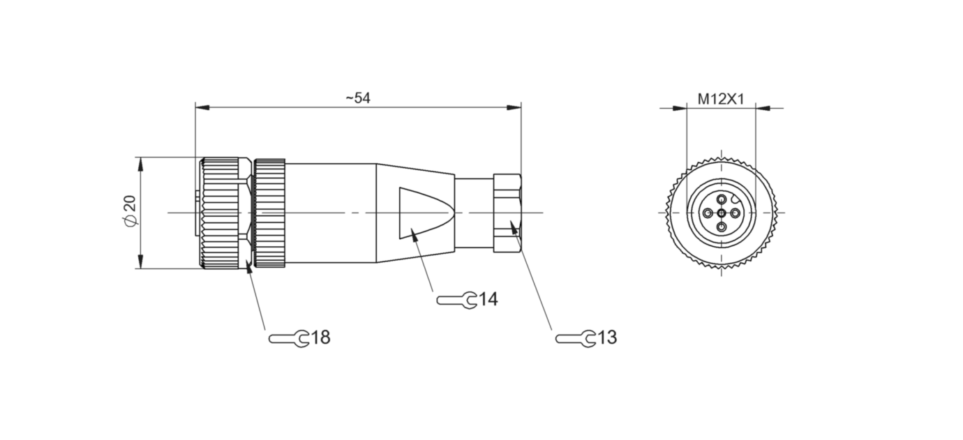 Разъем Balluff BCC M435-0000-1A-000-45X450-000