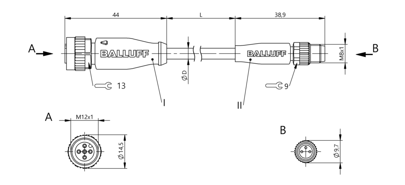 Соединительный кабель Balluff BCC M415-M313-3F-300-PX43T2-030