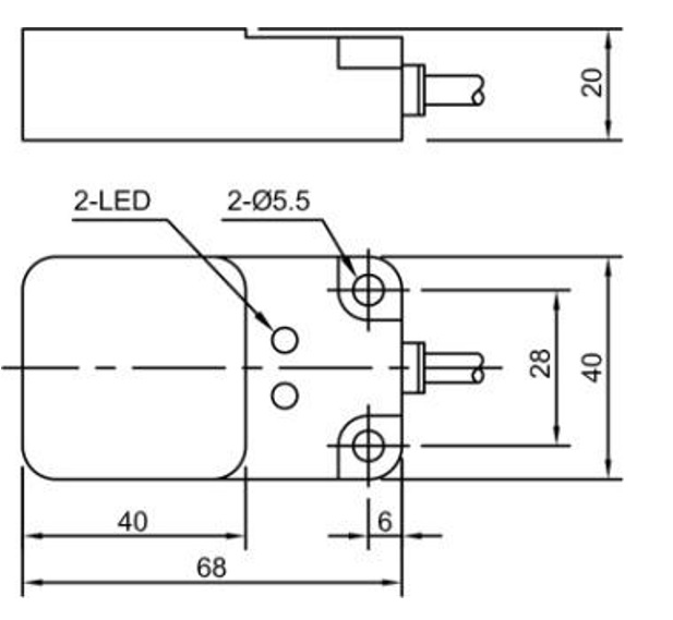Индуктивный датчик LANBAO LE68SF22DNOY