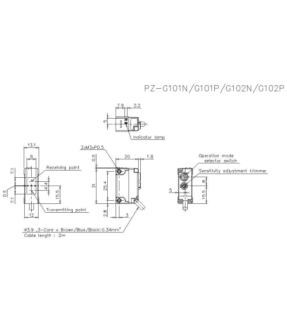 Оптический датчик KEYENCE PZ-G102N