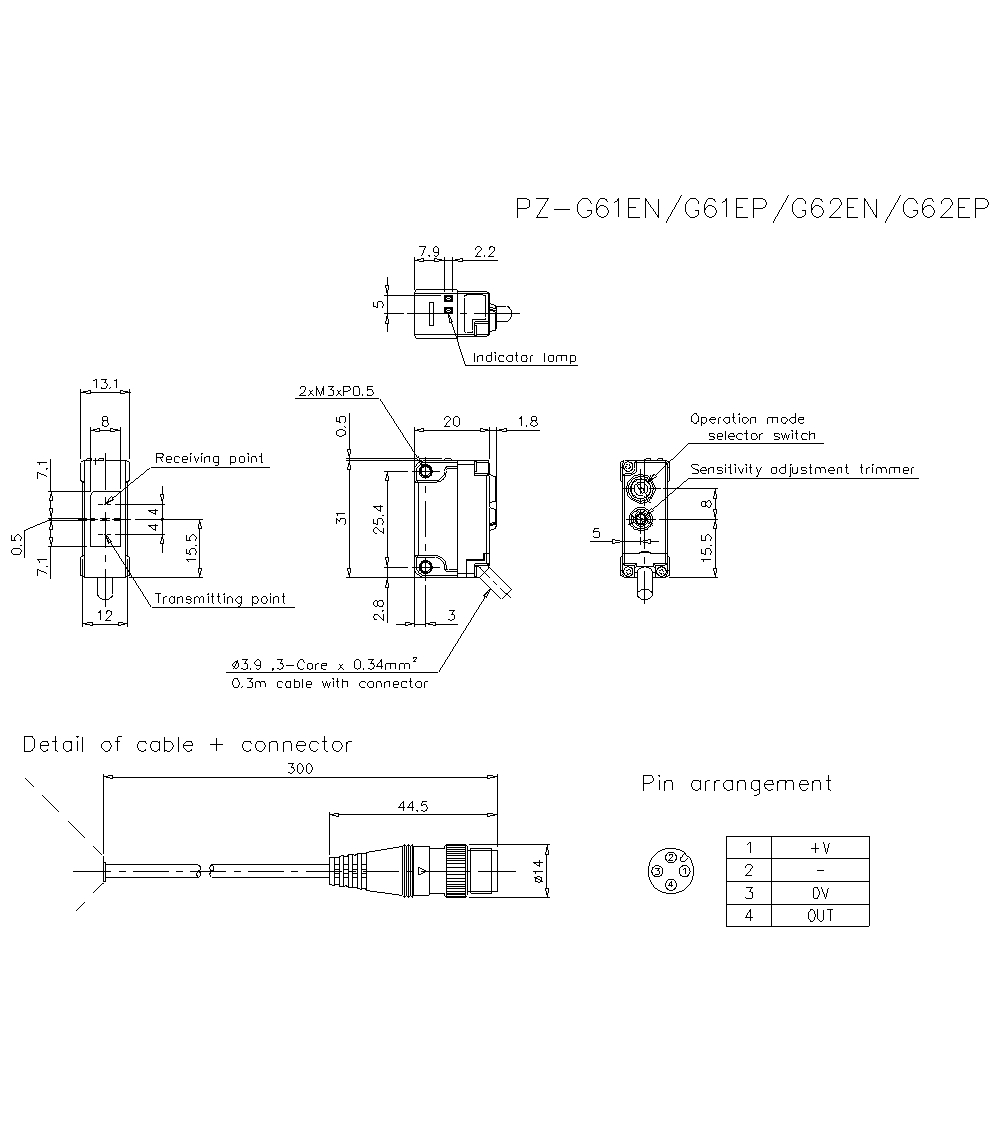 Оптический датчик KEYENCE PZ-G62EP