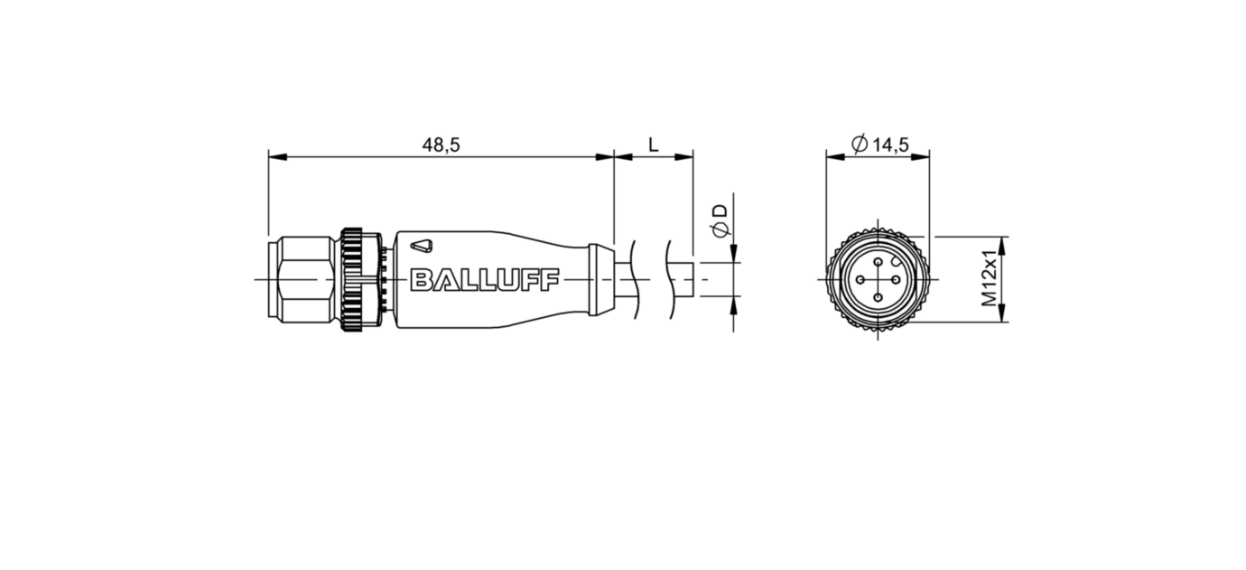 Разъем с кабелем Balluff BCC M414-0000-2A-003-PX0434-030