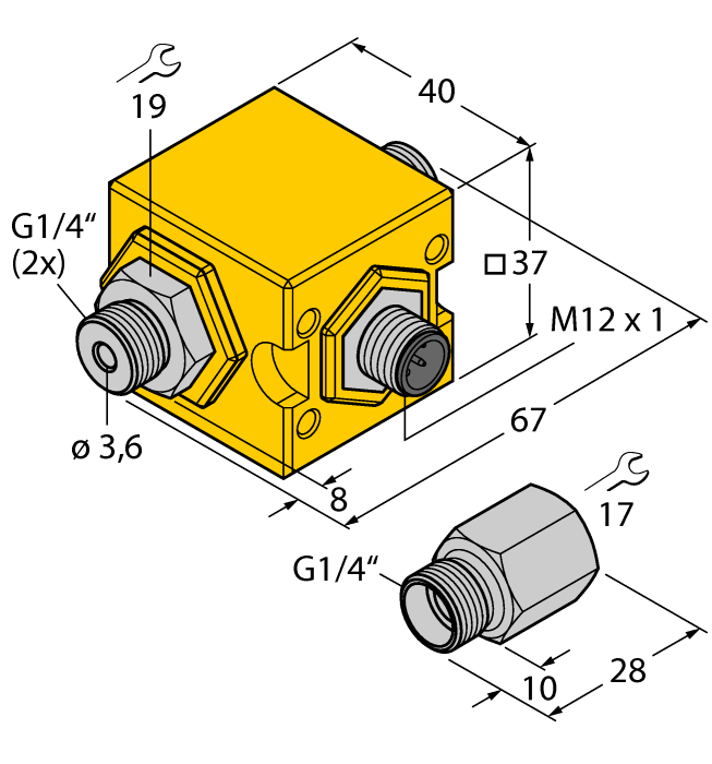Датчик потока TURCK FCIC-G1/4A4P-PL-H1141/2.0