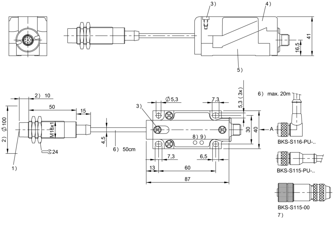 RFID головка чтения/записи Balluff BIS L-400-043-002-02-S115