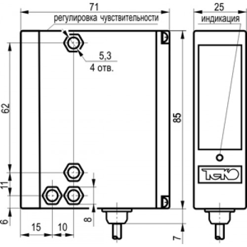 Оптический датчик ТЕКО OX I61P5-43P-R8000-LE