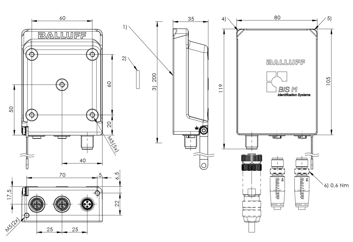 RFID головка чтения/записи Balluff BIS M-4008-048-001-ST4