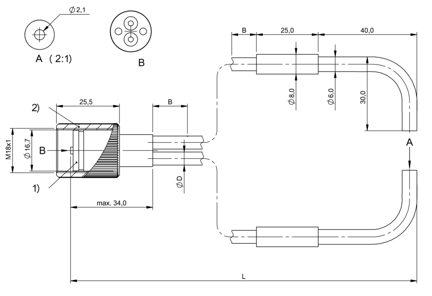 Оптоволоконный кабель Balluff BFO 18V-LDD-SMG-23-1