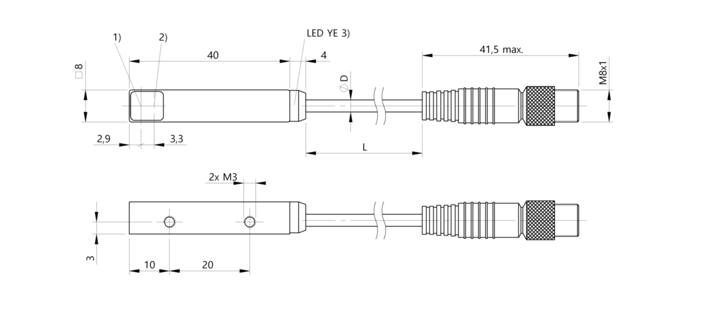 Оптический датчик Balluff BOS Q08M-PO-LR20-00,2-S49