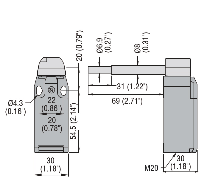 Kонцевой выключатель безопасности Lovato Electric KMP3L03