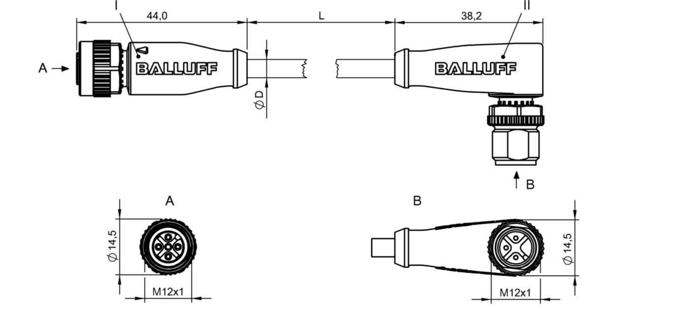 Соединительный кабель Balluff BCC M415-M423-3A-602-PX43T2-010