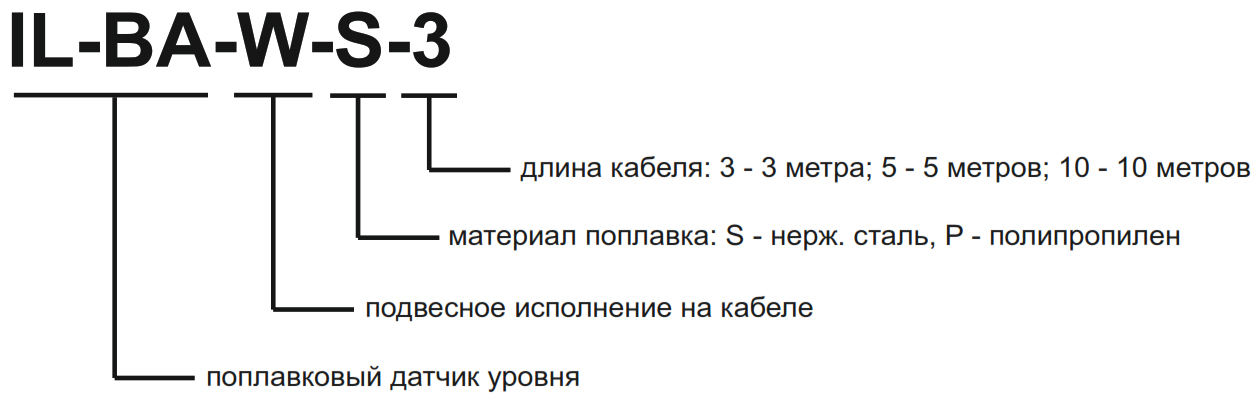 Поплавковый датчик уровня INNOLevel IL-BA-W-S-3