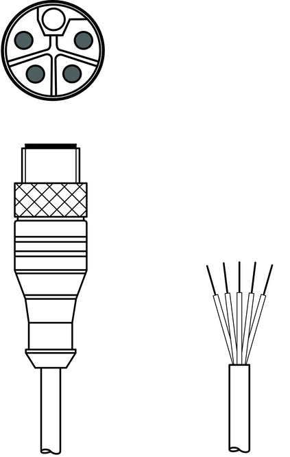 Разъем с кабелем Leuze Electronic KD PL-M12-5A-P0-150