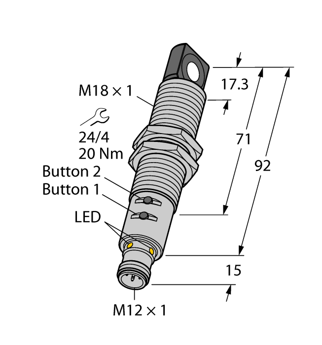 Ультразвуковой датчик TURCK RU130U-M18ES-LIU2PN8X2T-H1151