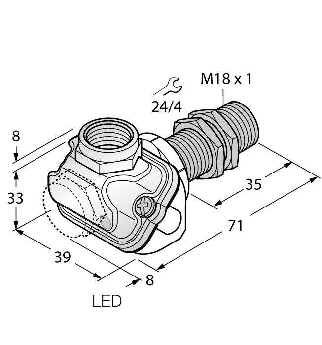 Индуктивный датчик TURCK BI5-EM18WDTC-Y1X