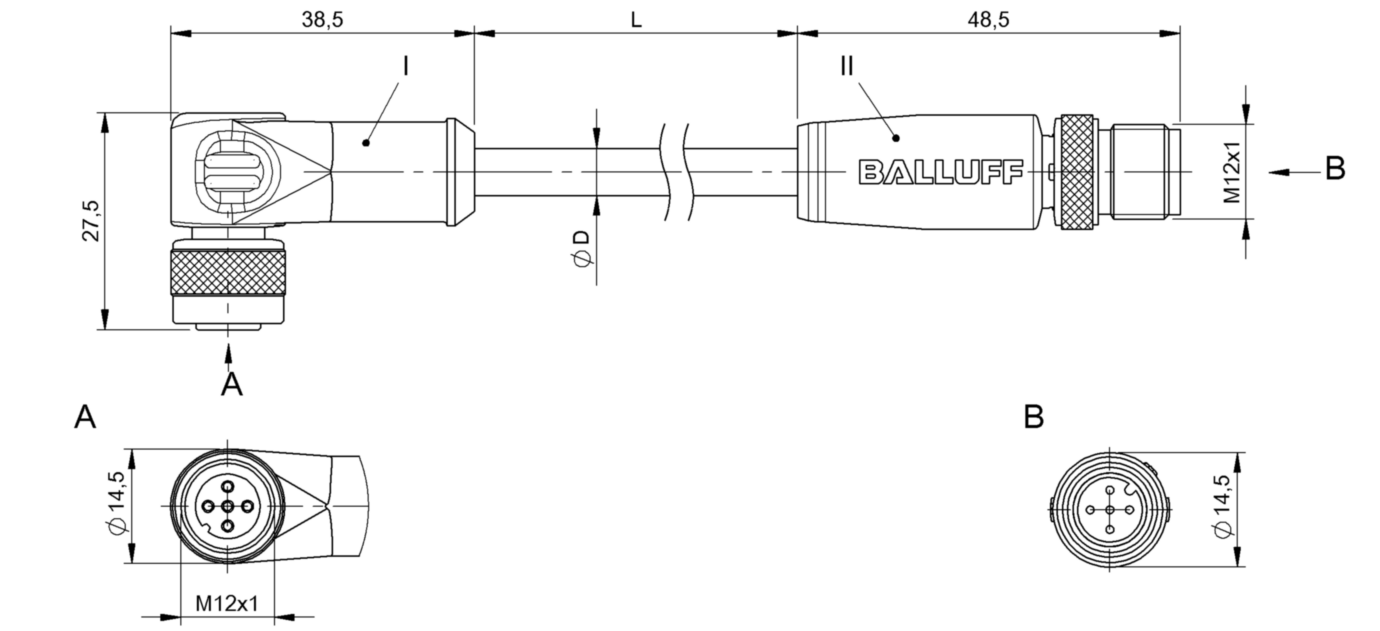 Соединительный кабель Balluff BCC W425-W414-3A-304-BW8434-003
