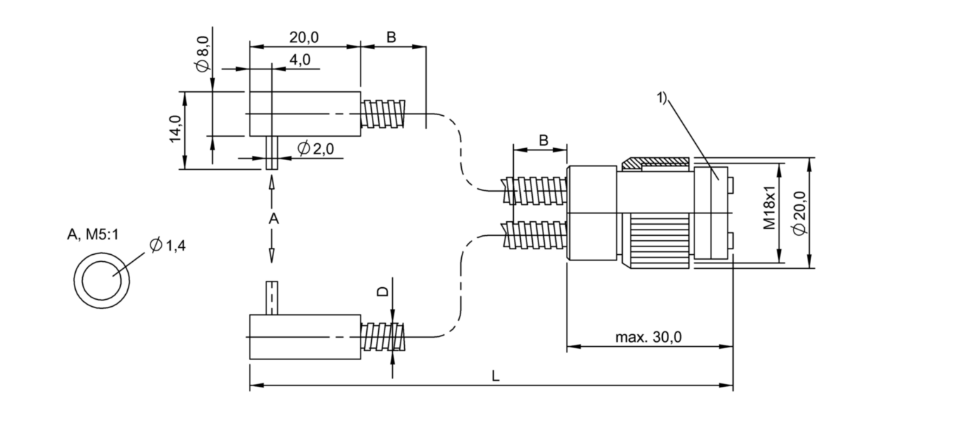 Оптоволоконный кабель Balluff BFO 18A-LFF-MZG-10-0,5