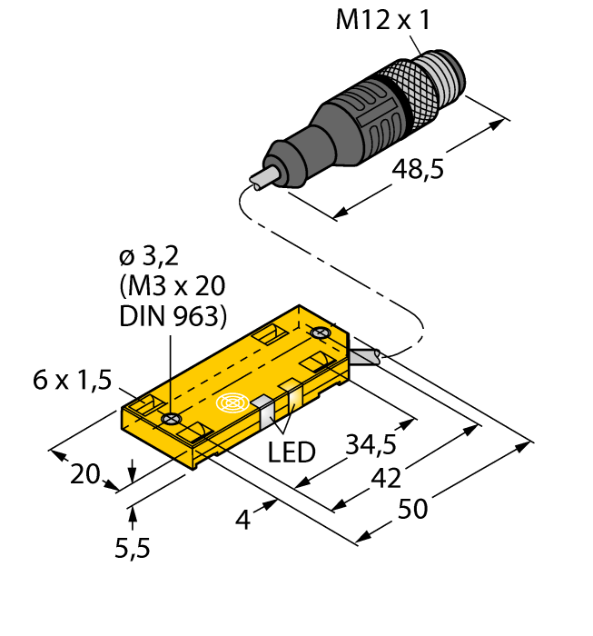 Емкостной датчик TURCK BC5-QF5.5-AP6X2-2-RS4/S250/3G