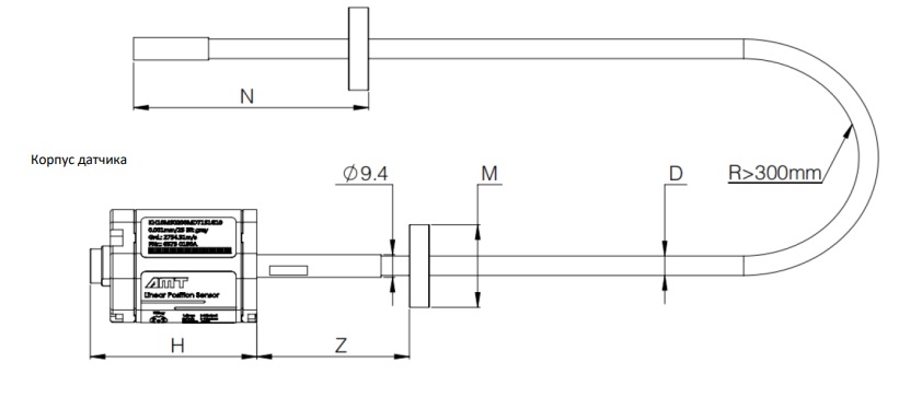 Датчик линейных перемещений AMT Linear Position Sensor LPS2-KF09CSC03200MHN53N1UB03
