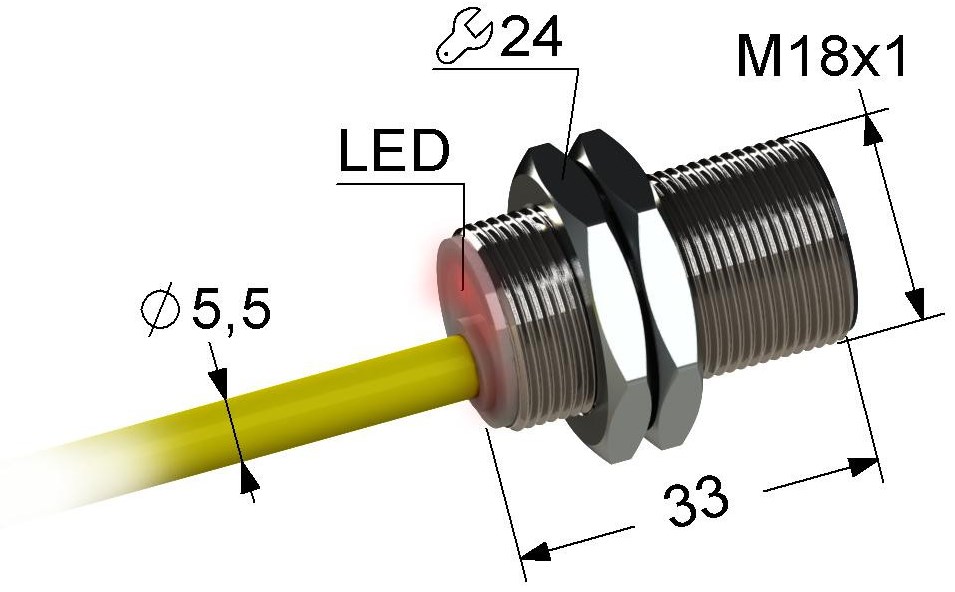 Индуктивный датчик Мега-К PS2-18M33-8B11-K