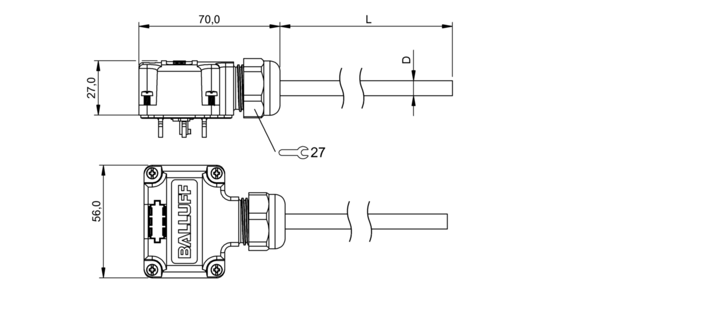 Распределительная коробка Balluff BPI T009-K-00-KPX70-030