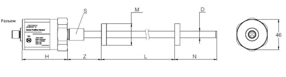 Датчик линейных перемещений AMT Linear Position Sensor LPS2-GS10MBN0830MHC51N1A110
