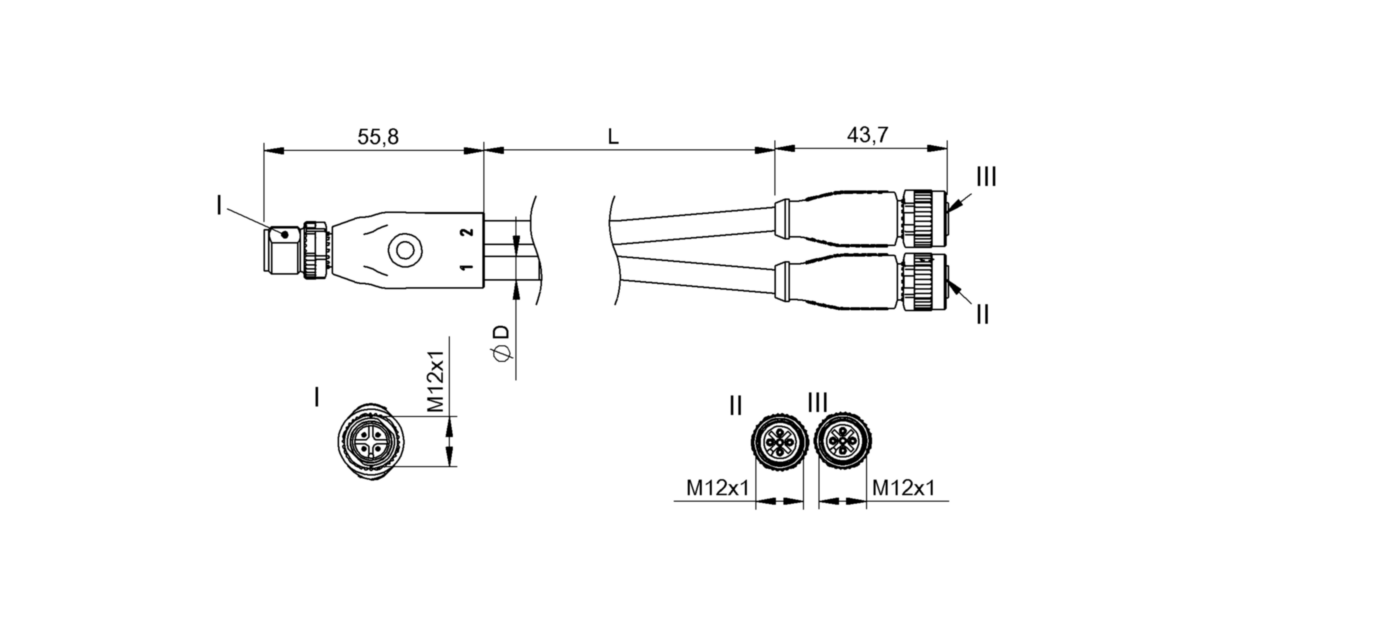 Y-образный распределитель Balluff BCC M414-M415-M415-U2002-020