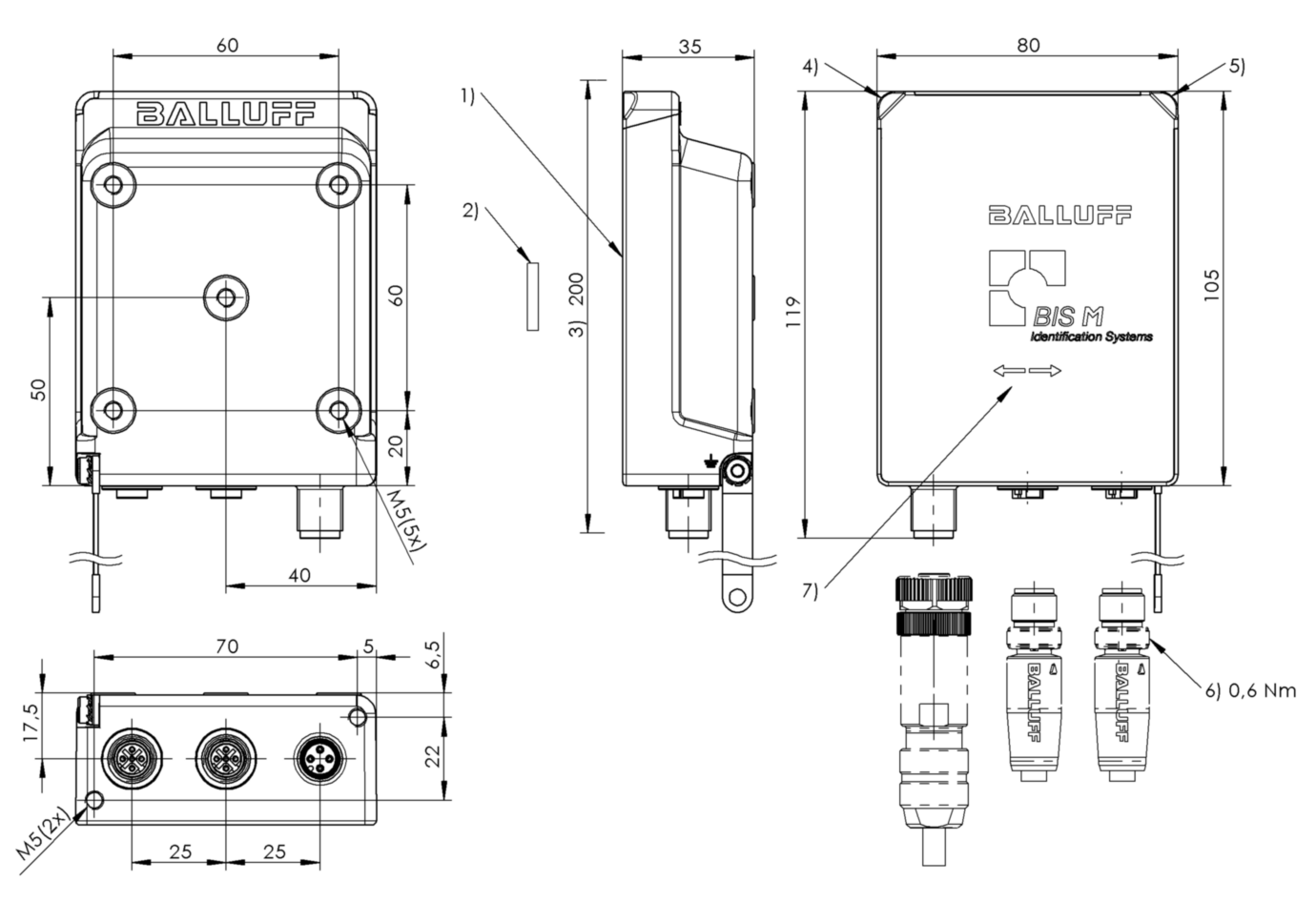 RFID головка чтения/записи Balluff BIS M-4006-034-002-ST4