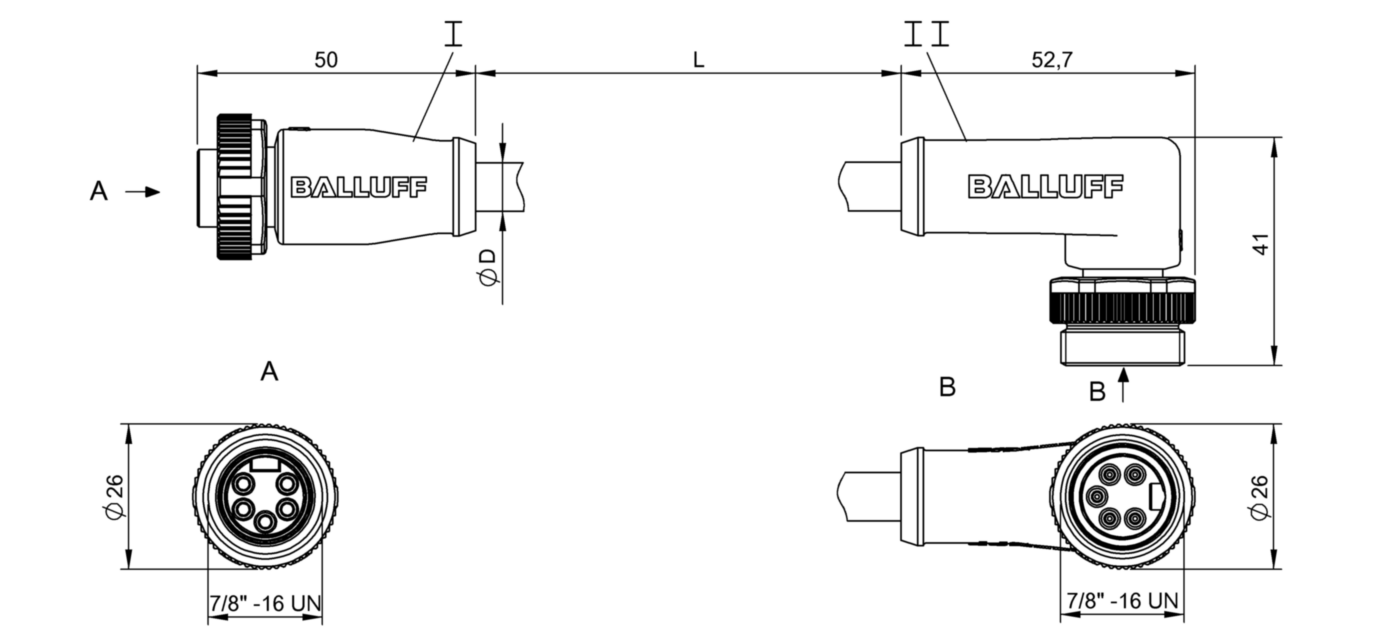 Соединительный кабель Balluff BCC A315-A325-30-335-VX45W6-006