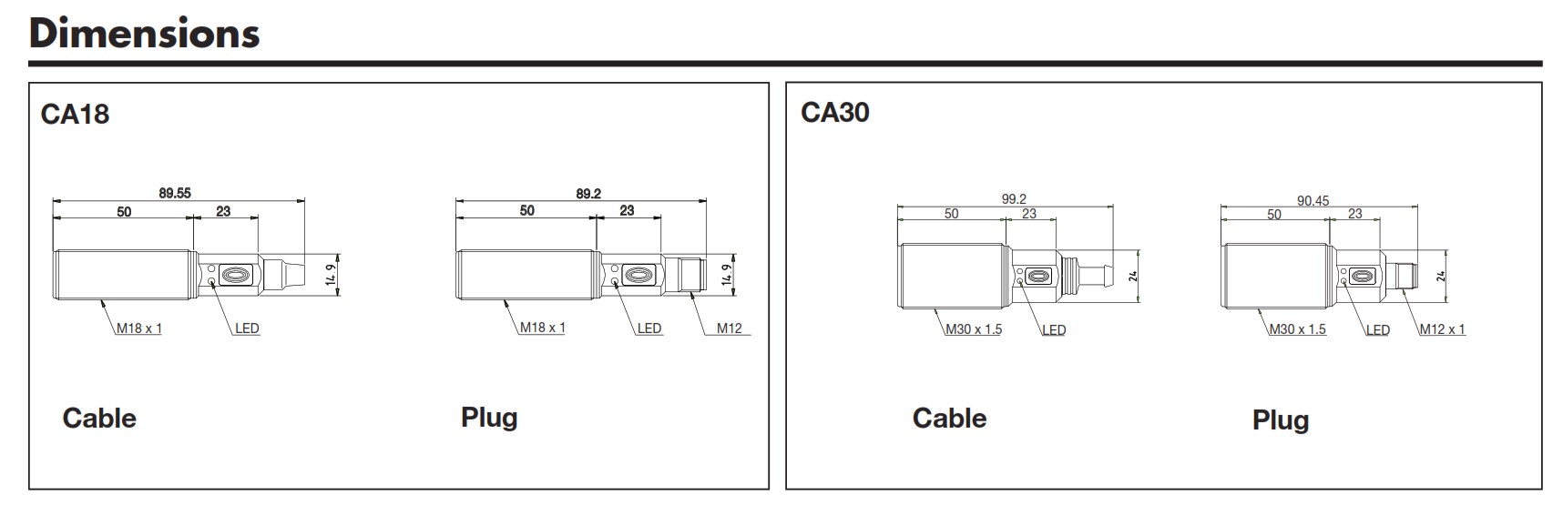 Емкостный датчик Carlo Gavazzi CA18CLL12BPM1